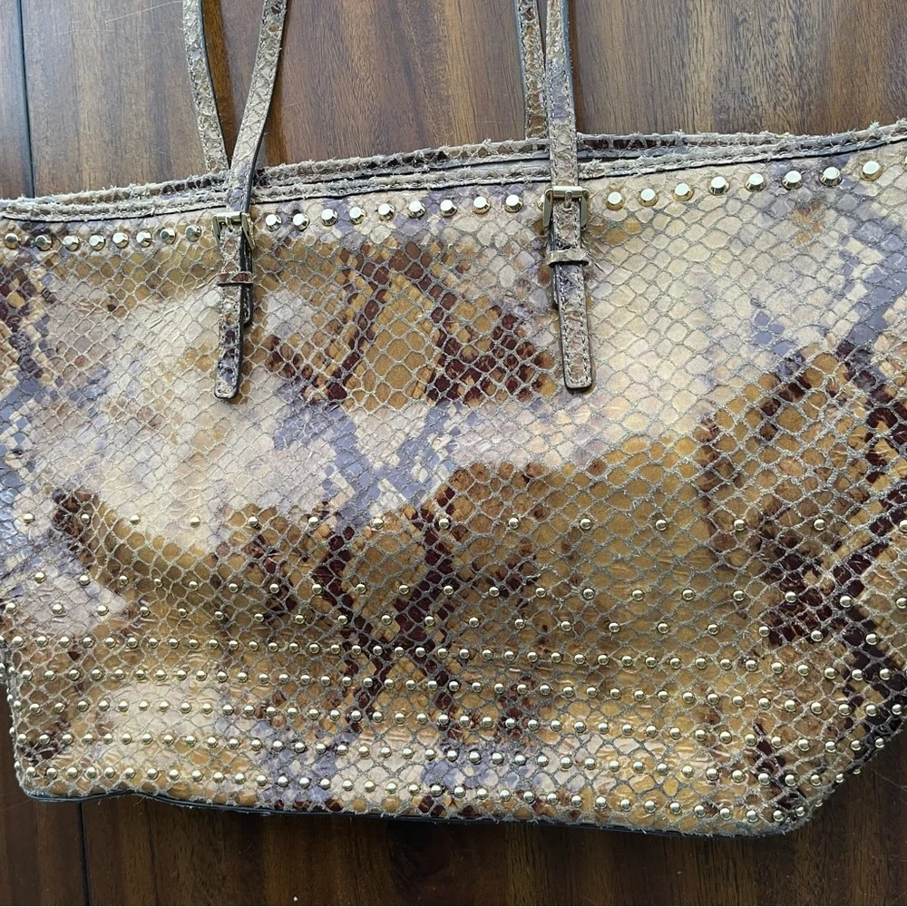 Michael Kors Brown Snake Print Tote - Picture 5 of 9